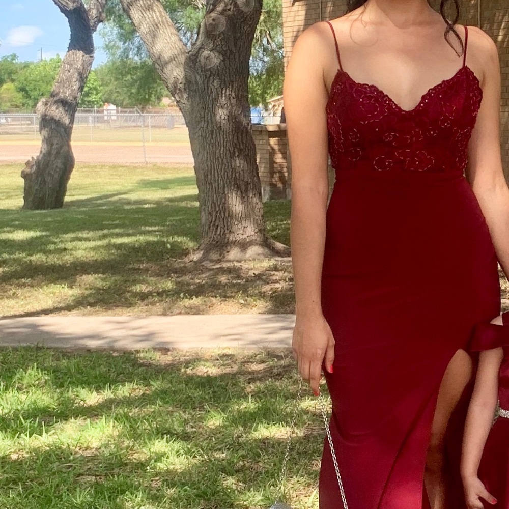 Maroon maxi formal long dress